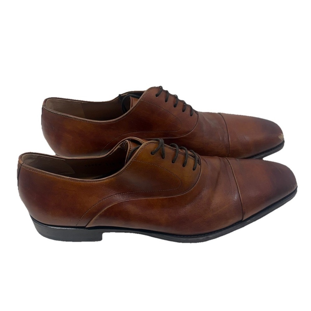 Magnanni Merrion Cognac Brown Leather Derby Dress Shoes Men's‎ Size 11.5